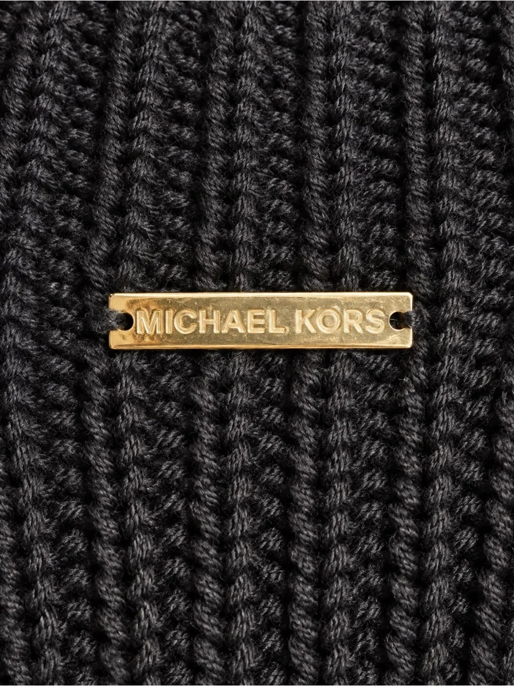 Michael Kors Black Ribbed Knit Sweater Top Women’s L Mock Neck 3/4 Sleeve